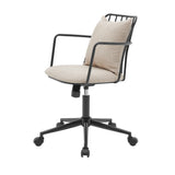 New Pacific Direct Edison Fabric Office Chair Strata Cream with Metallic Gunmetal Leg Finish 9300111-528-NPD