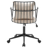 New Pacific Direct Edison Fabric Office Chair Strata Cream with Metallic Gunmetal Leg Finish 9300111-528-NPD