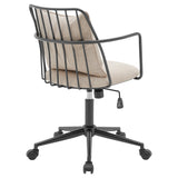 New Pacific Direct Edison Fabric Office Chair Strata Cream with Metallic Gunmetal Leg Finish 9300111-528-NPD