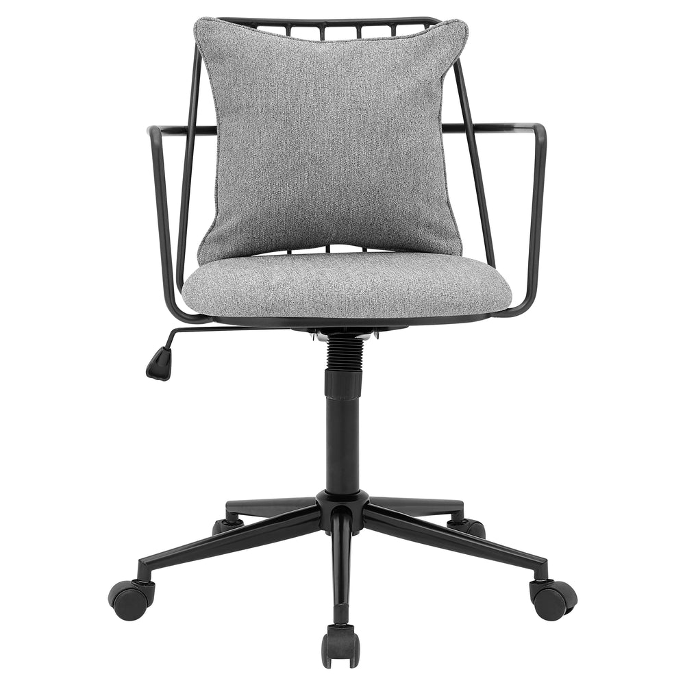 New Pacific Direct Edison Fabric Office Chair Strata Gray with Metallic Gunmetal Leg Finish 9300111-529-NPD