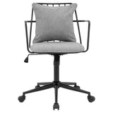 New Pacific Direct Edison Fabric Office Chair Strata Gray with Metallic Gunmetal Leg Finish 9300111-529-NPD