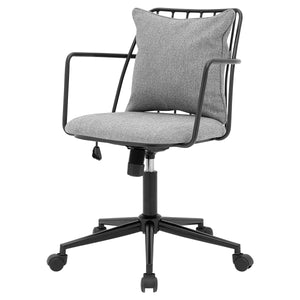 New Pacific Direct Edison Fabric Office Chair Strata Gray with Metallic Gunmetal Leg Finish 9300111-529-NPD