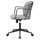 New Pacific Direct Edison Fabric Office Chair Strata Gray with Metallic Gunmetal Leg Finish 9300111-529-NPD