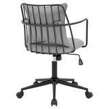 New Pacific Direct Edison Fabric Office Chair Strata Gray with Metallic Gunmetal Leg Finish 9300111-529-NPD