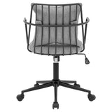 New Pacific Direct Edison Fabric Office Chair Strata Gray with Metallic Gunmetal Leg Finish 9300111-529-NPD