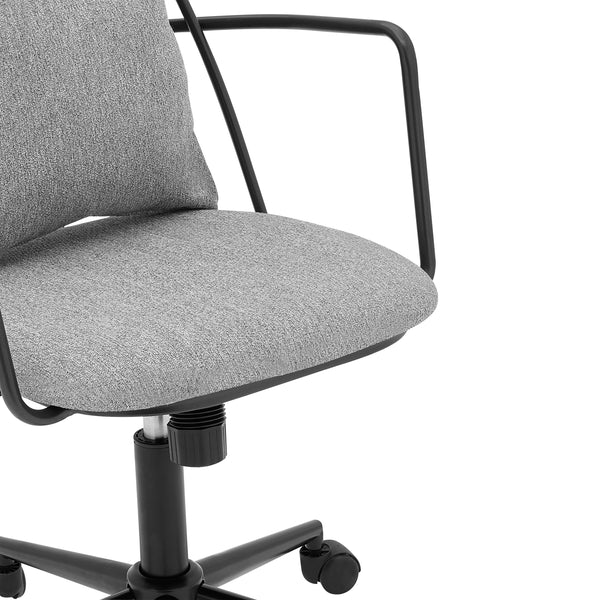 New Pacific Direct Edison Fabric Office Chair Strata Gray with Metallic Gunmetal Leg Finish 9300111-529-NPD