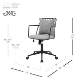 New Pacific Direct Edison Fabric Office Chair Strata Gray with Metallic Gunmetal Leg Finish 9300111-529-NPD