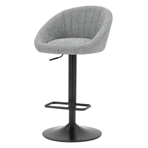 New Pacific Direct Watson Fabric Gaslift Swivel Bar Stool, (Set of 2) Strata Gray with Metallic Gunmetal Leg Finish 9300118-529-NPD