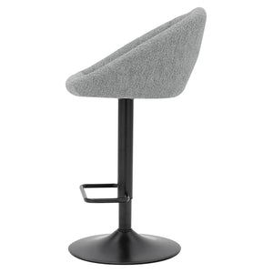 New Pacific Direct Watson Fabric Gaslift Swivel Bar Stool, (Set of 2) Strata Gray with Metallic Gunmetal Leg Finish 9300118-529-NPD