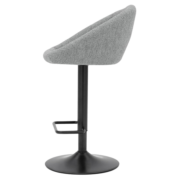 New Pacific Direct Watson Fabric Gaslift Swivel Bar Stool, (Set of 2) Strata Gray with Metallic Gunmetal Leg Finish 9300118-529-NPD