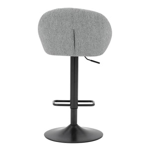 New Pacific Direct Watson Fabric Gaslift Swivel Bar Stool, (Set of 2) Strata Gray with Metallic Gunmetal Leg Finish 9300118-529-NPD