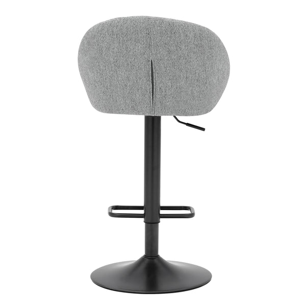 New Pacific Direct Watson Fabric Gaslift Swivel Bar Stool, (Set of 2) Strata Gray with Metallic Gunmetal Leg Finish 9300118-529-NPD