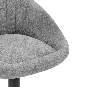 New Pacific Direct Watson Fabric Gaslift Swivel Bar Stool, (Set of 2) Strata Gray with Metallic Gunmetal Leg Finish 9300118-529-NPD