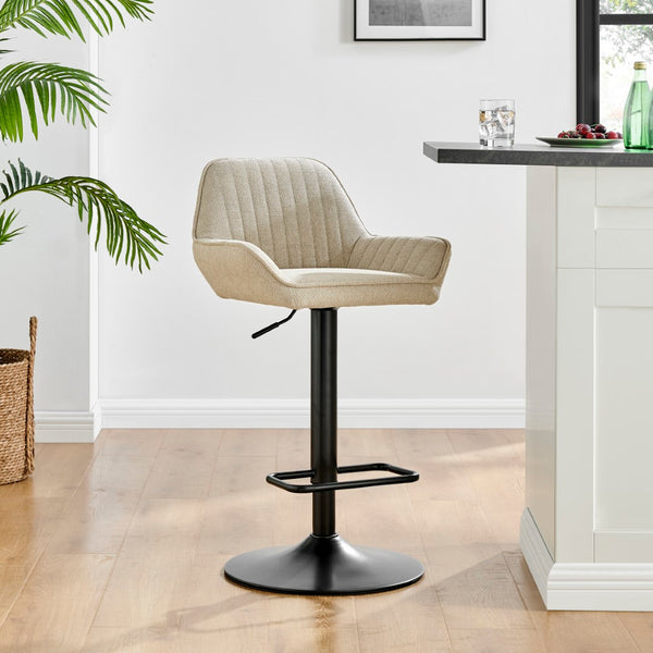 New Pacific Direct Luther Fabric Gaslift Swivel Bar Stool - Set of 2 9300122-528-NPD