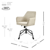 New Pacific Direct Thompson Fabric Swivel Office Arm Chair 9300124-528-NPD