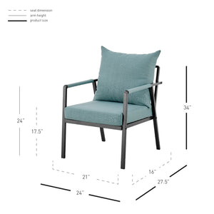 New Pacific Direct Rivano Outdoor Accent Arm Chair SFX2 Coastal Blue