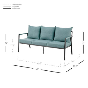 New Pacific Direct Rivano Outdoor Sofa 3 Seater SFX2 Coastal Blue