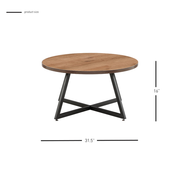 New Pacific Direct Courtdale Round Coffee Table SFX2 Gliese Brown