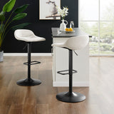 New Pacific Direct Koa Fabric Gaslift Swivel Bar Stool, (Set of 2) SFX2 Posh Ivory