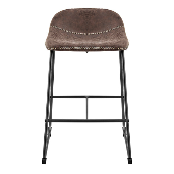 New Pacific Direct Leighton PU Counter Stool, (Set of 2) SFX2 Vintage Coffee Brown