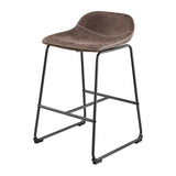 New Pacific Direct Leighton PU Counter Stool, (Set of 2) SFX2 Vintage Coffee Brown