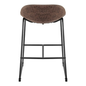 New Pacific Direct Leighton PU Counter Stool, (Set of 2) SFX2 Vintage Coffee Brown