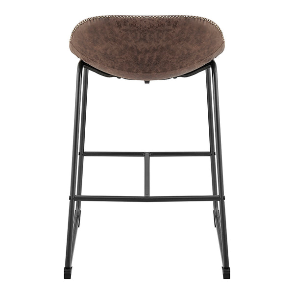 New Pacific Direct Leighton PU Counter Stool, (Set of 2) SFX2 Vintage Coffee Brown