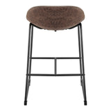 New Pacific Direct Leighton PU Counter Stool, (Set of 2) SFX2 Vintage Coffee Brown