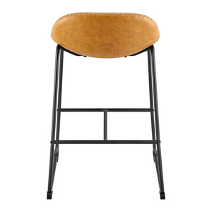 New Pacific Direct Leighton PU Counter Stool, (Set of 2) SFX2 Vintage Cedar