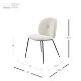 New Pacific Direct Nisha Fabric Dining Side Chair, (Set of 2) SFX2 Posh Ivory
