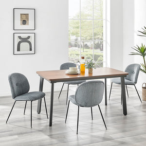 New Pacific Direct Nisha Fabric Dining Side Chair, (Set of 2) SFX2 Posh Gray