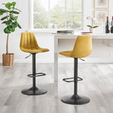 New Pacific Direct Robert Fabric Gaslift Swivel Bar Stool, (Set of 2) SFX2 Olympus Mustard