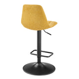 New Pacific Direct Robert Fabric Gaslift Swivel Bar Stool, (Set of 2) SFX2 Olympus Mustard