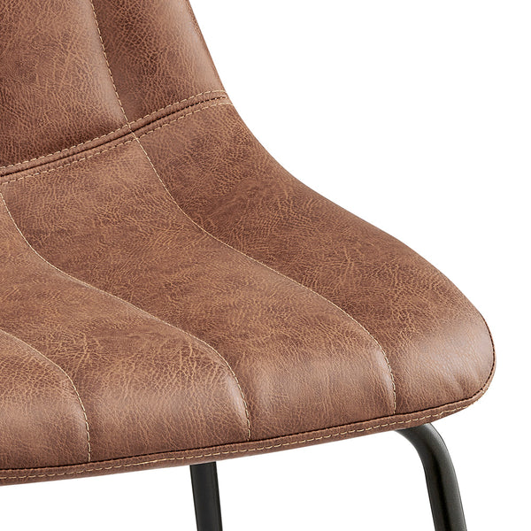 New Pacific Direct Robert PU Dining Side Chair, (Set of 4) SFX2 Umber Brown