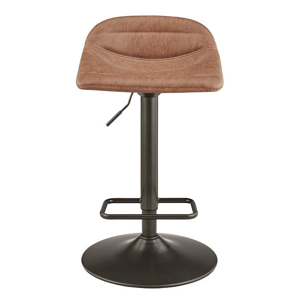 New Pacific Direct Koa PU Gaslift Swivel Bar Stool, (Set of 2) SFX2 Umber Brown