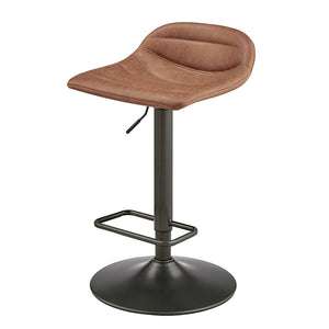 New Pacific Direct Koa PU Gaslift Swivel Bar Stool, (Set of 2) SFX2 Umber Brown