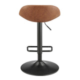 New Pacific Direct Koa PU Gaslift Swivel Bar Stool, (Set of 2) SFX2 Umber Brown