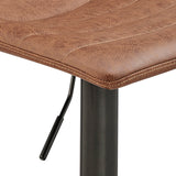 New Pacific Direct Koa PU Gaslift Swivel Bar Stool, (Set of 2) SFX2 Umber Brown