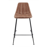 New Pacific Direct Robert PU Counter Stool, (Set of 4) SFX2 Umber Brown