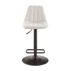 New Pacific Direct Robert Fabric Gaslift Swivel Bar Stool, (Set of 2) SFX2 Posh Ivory