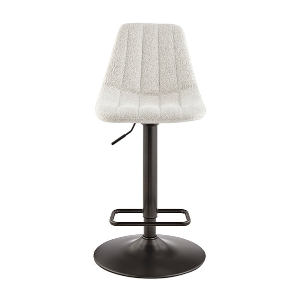 New Pacific Direct Robert Fabric Gaslift Swivel Bar Stool, (Set of 2) SFX2 Posh Ivory