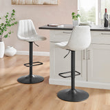 New Pacific Direct Robert Fabric Gaslift Swivel Bar Stool, (Set of 2) SFX2 Posh Ivory