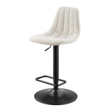 New Pacific Direct Robert Fabric Gaslift Swivel Bar Stool, (Set of 2) SFX2 Posh Ivory