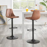 New Pacific Direct Robert PU Gaslift Swivel Bar Stool, (Set of 2) SFX2 Umber Brown