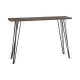 Casual Rectangular Console Table Concrete and Black