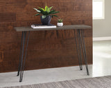 Casual Rectangular Console Table Concrete and Black