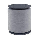 Contemporary Round Accent Table with Ottoman