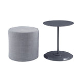 Contemporary Round Accent Table with Ottoman