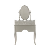 Traditional 2-piece Vanity Set Metallic Silver and White