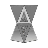 Contemporary Geometric Side Table Silver
